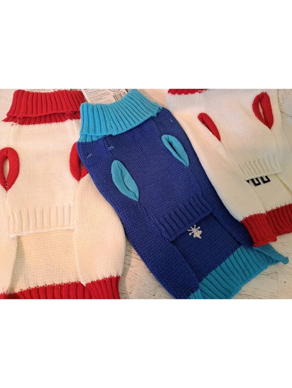 Bundle 3 Small Winter Holiday Dog Puppy Small Pet Sweaters & Santa Squeaky Toy